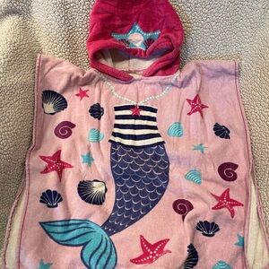 Mermaid Hooded Towel Poncho. Toddler size